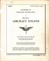Operation Instructions for 0-170-3 Aircraft Engine