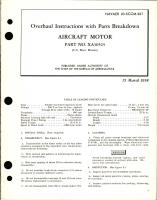 Overhaul Instructions with Parts Breakdown for Aircraft Motor - Part XA30525