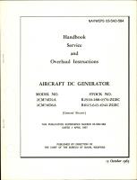 Service and Overhaul Instructions for DC Generator - Models 2CM70D2A and 2CM70D6A 