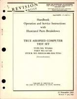 Operation, Service Instructions with Illustrated Parts for True Airspeed Computer Test Set - Type WS2061, Part 817306