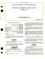 Overhaul Instructions with Parts Breakdown for Pneumatic Pressure Relief Valve Part No. 2394259 