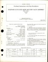 Overhaul Instructions with Pars for Solenoid Actuated Slide Shutoff Valve Assembly - 23440-5