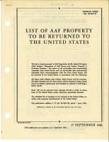 List of AAF Property to be Returned to the United States