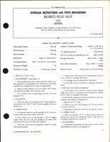 Overhaul Instructions with Parts Breakdown for Balanced Relief Valve 52-03