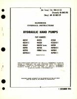 Overhaul Instructions for Hydraulic Hand Pumps Part No. 403247, 404210, 413560, 404330, 403647, 406950, 469100, 403910, 407350, 403950, 410860