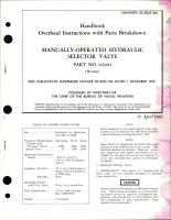 Overhaul Instructions with Parts Breakdown for Manually-Operated Hydraulic Selector Valve - Part 14320-1