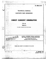 Illustrated Parts Breakdown for Direct Current Generator - Type 30B43-1-A