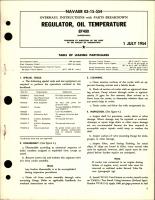 Overhaul Instructions with Parts for Oil Temperature Regulator - 87400