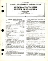 Overhaul Instructions with Parts for Solenoid Actuated Sleeve Selector Valve Assembly - Part 104665