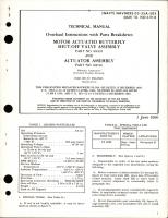 Overhaul Instructions with Parts for Motor Actuated Butterfly Shut-Off Valve Assembly and Actuator Assembly - Parts 108395 and 108740