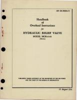 Overhaul Instructions for Hydraulic Relief Valve - Model MOR-6-03 