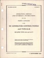 Operation, Service and Overhaul Instructions with Parts Catalog for DC Generator Control Panels - AAF Type B-1-B - Eclipse Type 1202 and 1427