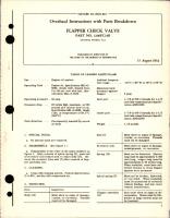 Overhaul Instructions with Parts Breakdown for Flapper Check Valve - Part 1200FC24B 