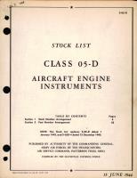 Stock List for Class 05-D Aircraft Engine Instruments