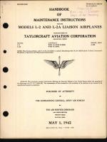 Maintenance Instructions for Models L-2 and L-2A Liaison Airplanes