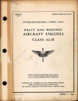 Interchangeable Parts List for Pratt and Whitney Engines Class 02-H