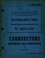 Interchangeability Charts - Carburetors Assemblies and Components for Aircraft