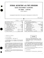 Overhaul Instructions with Parts Breakdown for Quick Disconnect Coupling Part No. XS5QD1400B 