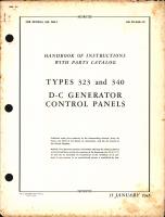 Handbook of Instructions with Parts Catalog for Types 323 and 340 D-C Generator Control Panels