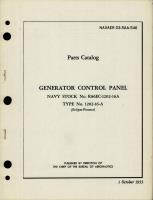 Parts Catalog for Generator Control Panel - Type 1202-16-A 