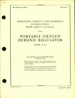 Operation, Service and Overhaul Instructions with Parts Catalog for Portable Oxygen Demand Regulator Type A-13