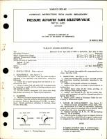 Overhaul Instructions with Parts for Pressure Actuated Slide Selector Valve - Part 114375