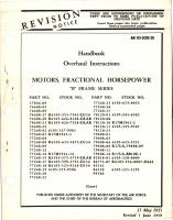 Overhaul Instructions for Fractional Horsepower Motors - B Frame 