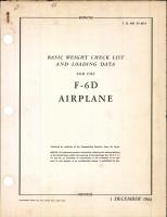 Basic Weight Check List and Loading Data for the F-6D Airplane