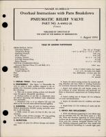 Overhaul Instructions with Parts Breakdown for Pneumatic Relief Valve - Part A-40052-26 