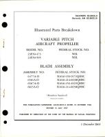 Illustrated Parts for Variable Pitch Aircraft Propeller and Blade Assembly