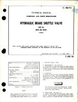 Overhaul with Parts Breakdown for Hydraulic Brake Shuttle Valve - Parts 18240 and 18240-1