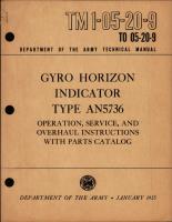 Operation, Service and Overhaul Instructions with Parts for Gyro Horizon Indicator - Type AN5736