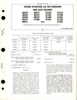 Overhaul Instructions with Parts Breakdown for Liquid Agent Containers