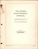 Kollsman Instrument Maintenance Manual