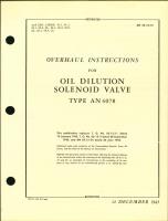 Overhaul Instructions for Oil Dilution Solenoid Valve Type AN 4078