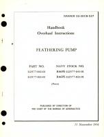 Overhaul Instructions for Feathering Pump Part No. 112577 