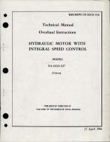 Overhaul Instructions for Hydraulic Motor with Integral Speed Control - Model EA-1620-327 