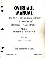 Overhaul Manual for Stratopower Motorized Hydraulic Pumps - Models 165W01003-3 and 165W01007-2 