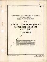 Instructions for Turbosuperchargers Control System Test Kit (Type EE-1A)