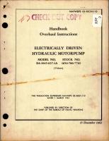 Overhaul Instructions for Electrically Driven Hydraulic Motorpump - Model EA-1045-037-1A 