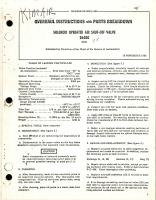 Overhaul Instructions with Parts Breakdown for Solenoid Operated Air Shut-Off Valve - 26480