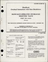 Overhaul Instructions with Parts Breakdown for Manually Operated Hydraulic Selector Valve - Part 14320-1