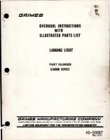 Overhaul Instructions with Illustrated Parts List for Landing Light - Part G3600A Series 