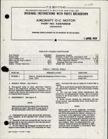 Overhaul Instructions with Parts for DC Motor - Part A28A8668 