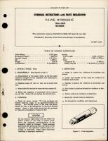 Overhaul Instructions with Parts Breakdown for Hydraulic Valve - 1964-4-0.870 