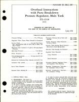 Overhaul Instructions with Parts Breakdown for Main Tank Pressure Regulator - EX-12330 