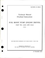 Overhaul Instructions for Engine Driven Fuel Boost Pump - Part 23900 and 50138