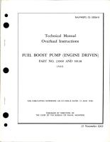 Overhaul Instructions for Engine Driven Fuel Boost Pump - Part 23900 and 50138