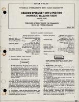 Overhaul Instructions with Parts for Solenoid Operated 4Way 2 Position Hydraulic Selector Valve - Part 50348 