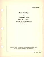 Parts Catalog for Generator - Part 1298-1-A - Buaer DRW No. E-1635-1